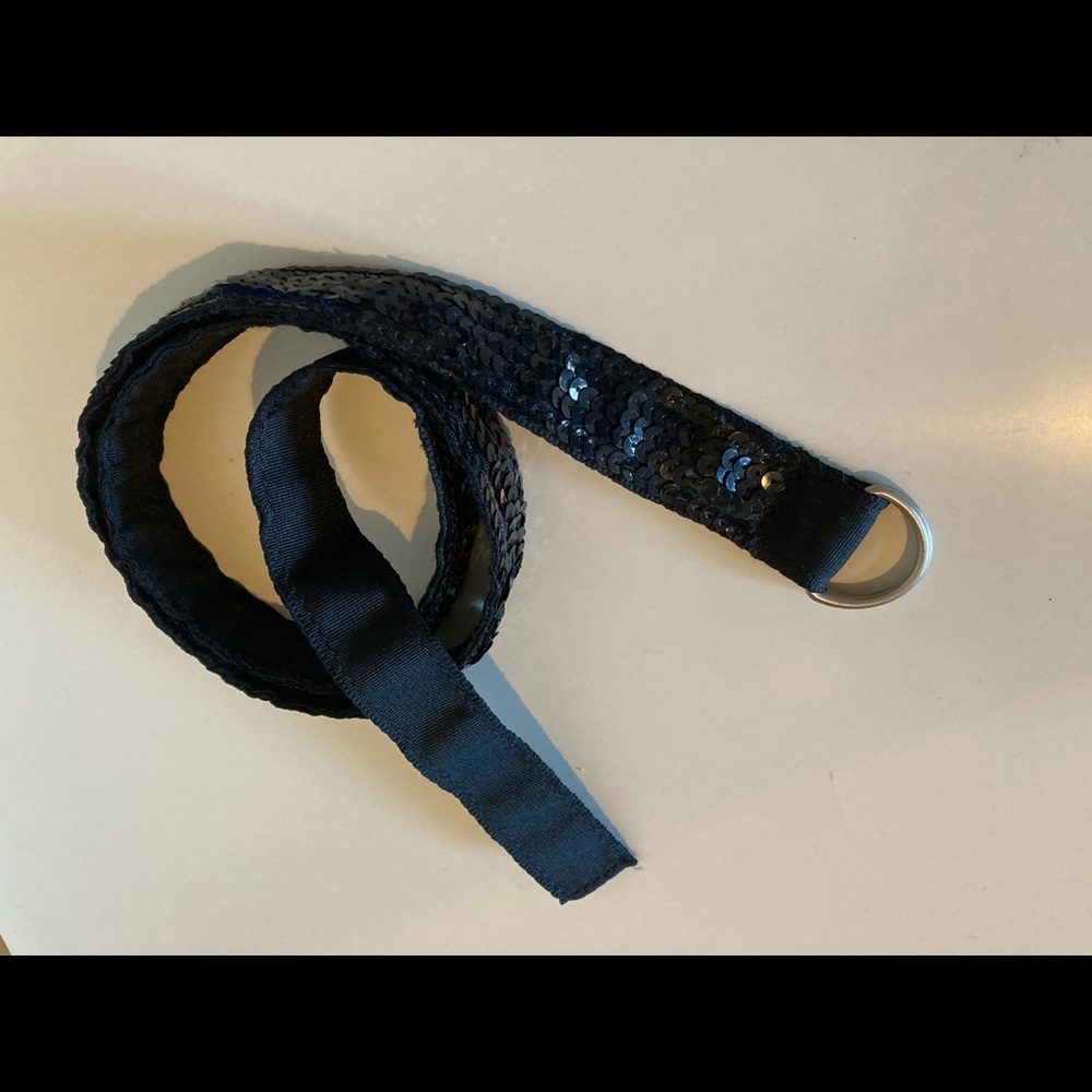 GAP, S, black sequin/ribbon reversible belt
